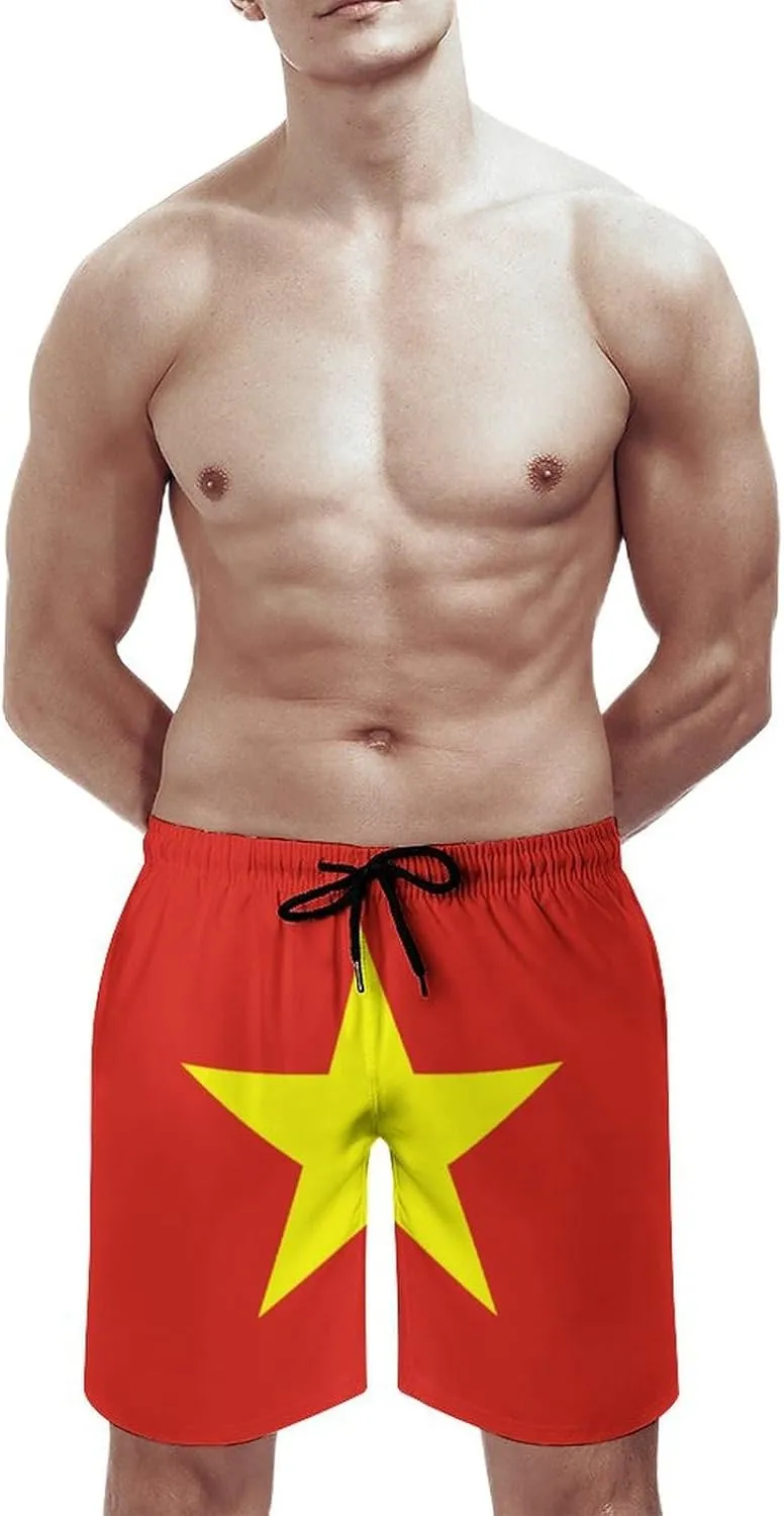 Nicaragua Flag Mens Shorts Casual Classic Fit Drawstring Summer Workout Beach Shorts Quick Dry with Elastic Waist and Pockets