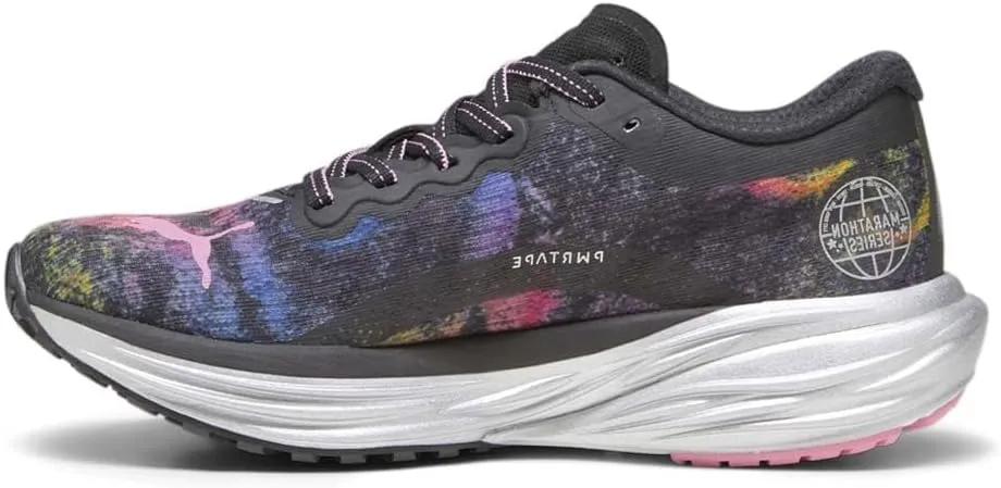 PUMA Womens Deviate Nitro 2 Marathon Series Running Sneakers Shoes - Black, Multi