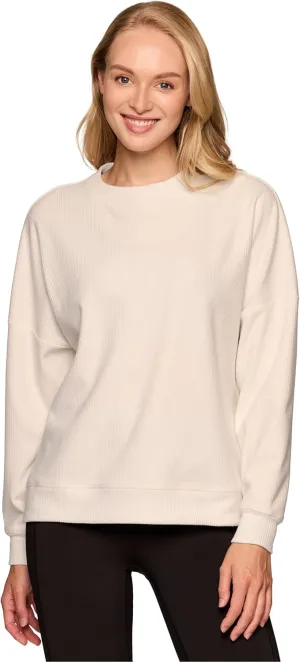 RBX Active Women's Waffle Knit Top in Regular and Plus Sizes, Long Sleeve Waffle Sweatshirt Relaxed Fit Crewneck Sweater