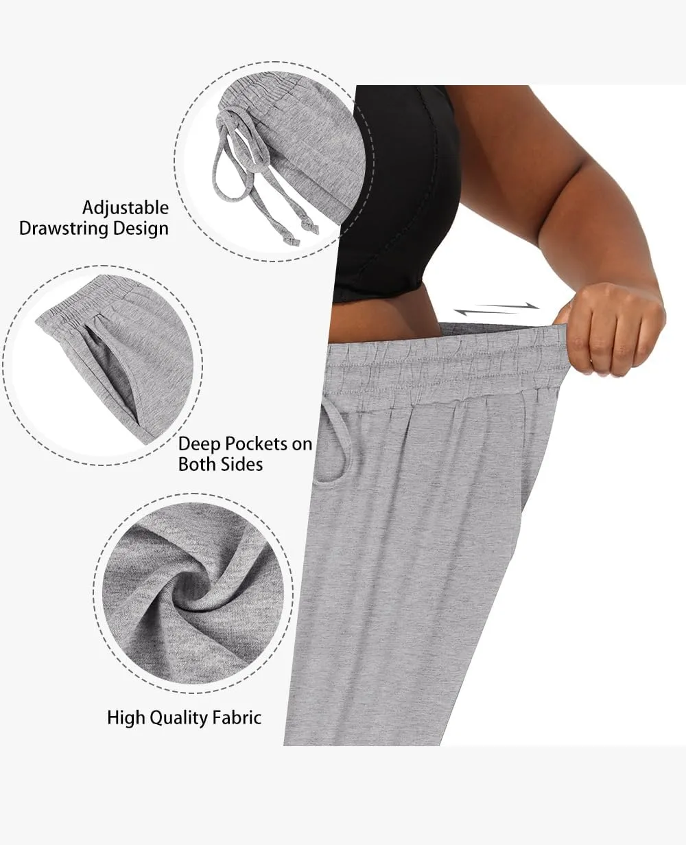 RITERA Plus Size Pants for Women Soft Joggers Sweatpants Casual Loose Comfy Lounge Pajama Drawstring Pant with Pockets XL-5XL