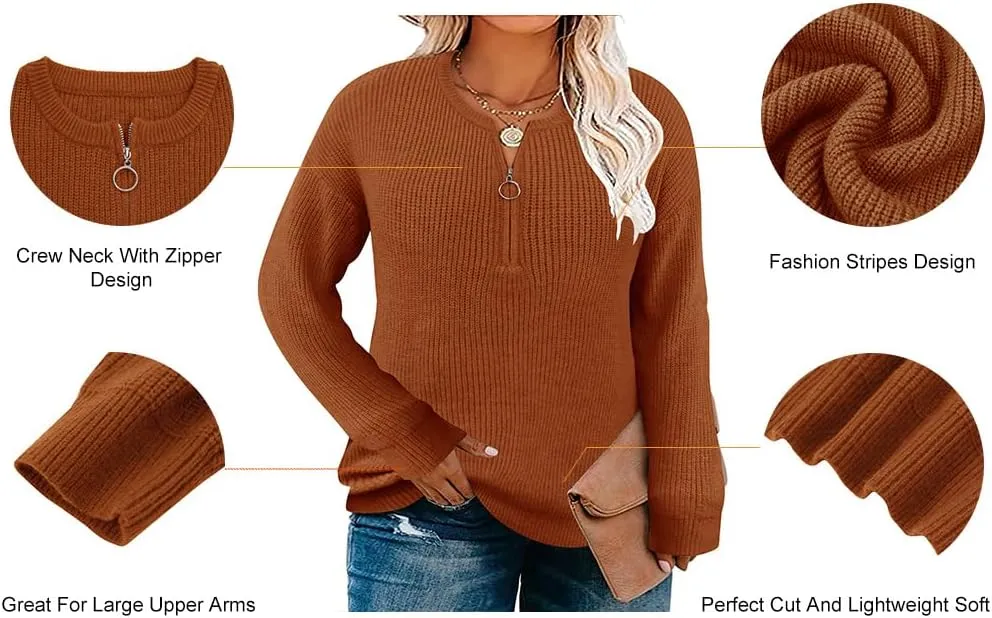 RITERA Plus Size Sweaters for Women Winter Long Sleeve Pullover Sweater Crew Neck Oversized Tops XL-5XL