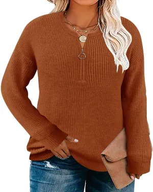 RITERA Plus Size Sweaters for Women Winter Long Sleeve Pullover Sweater Crew Neck Oversized Tops XL-5XL