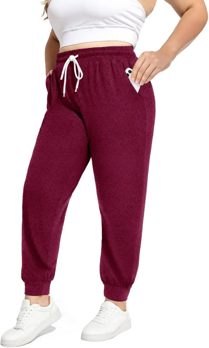 RITERA Plus Size Sweatpants for Women Soft Lounge Pants Casual Loose Comfy Pajama Drawstring Pant with Pockets XL-5XL