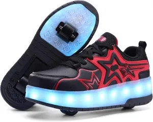 Roller Skates Shoes for Boys and Girls - 2-in-1 Skate Shoes and Sneakers for Kids Fun and Stylish