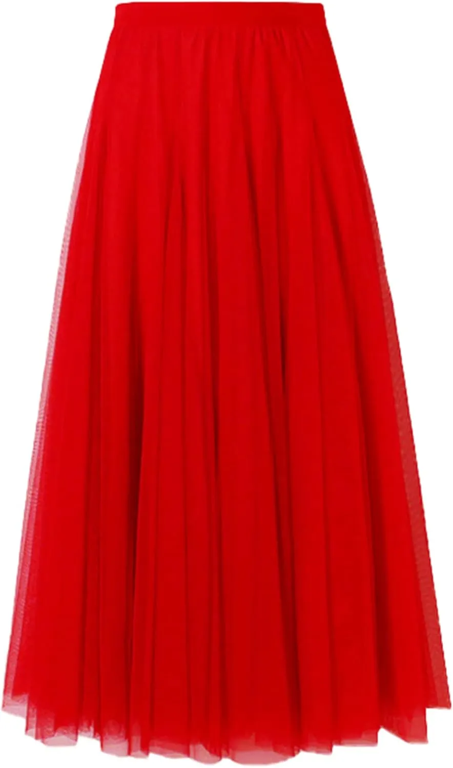 SANGTREE Women's Tutu Tulle A-Line Layered Mesh Midi Skirt, US XS - US 2XL
