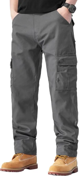 SEAUR Men's Tactical Cargo Pants Loose Straight Work Outdoor Pants Stretch Hiking Tactical Pants Trousers with Multi-Pocket