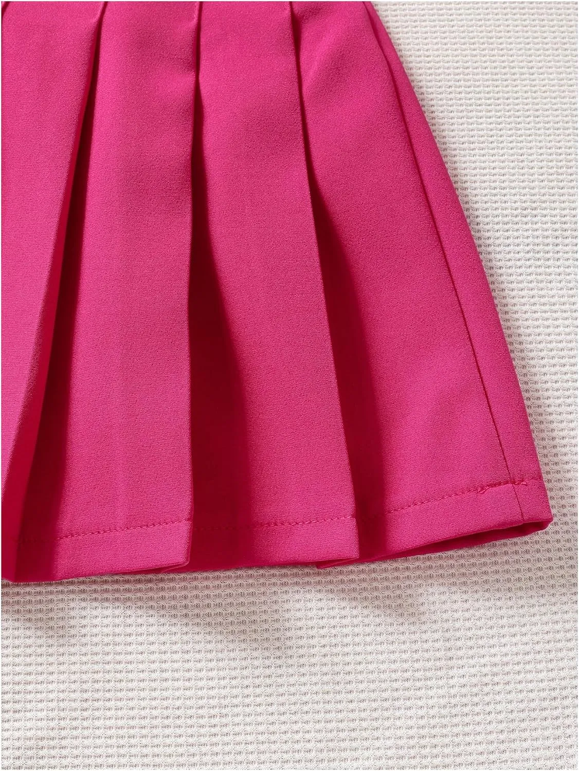 SHENHE Baby-Girls Pleated Skirts Solid Elastic High Waist A Line Short Mini Skirts