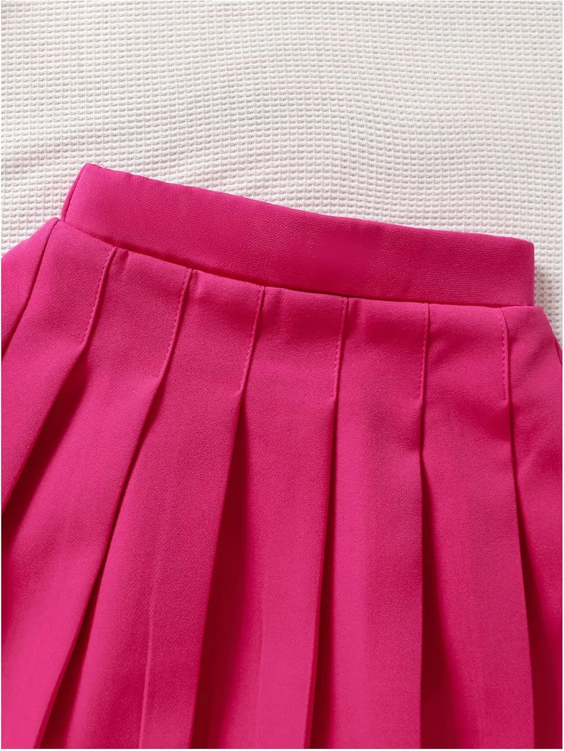 SHENHE Baby-Girls Pleated Skirts Solid Elastic High Waist A Line Short Mini Skirts