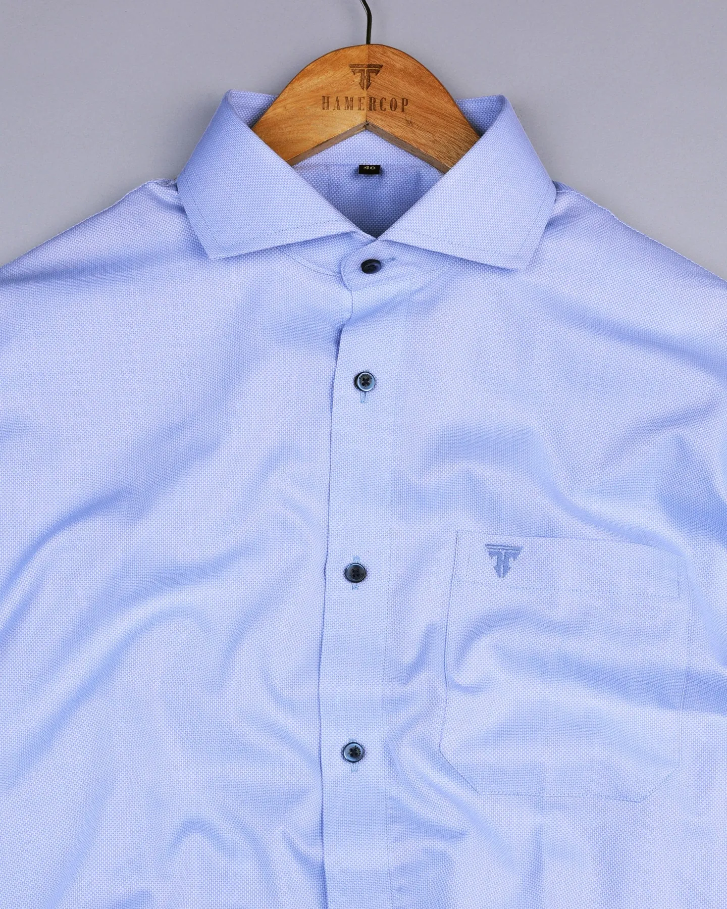 SkyBlue Python Shaped Luxurious Dobby Cotton Shirt