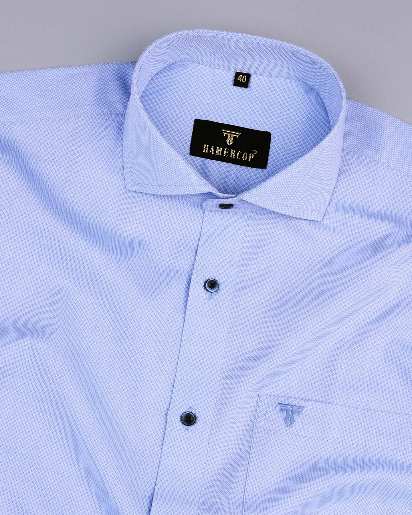 SkyBlue Python Shaped Luxurious Dobby Cotton Shirt