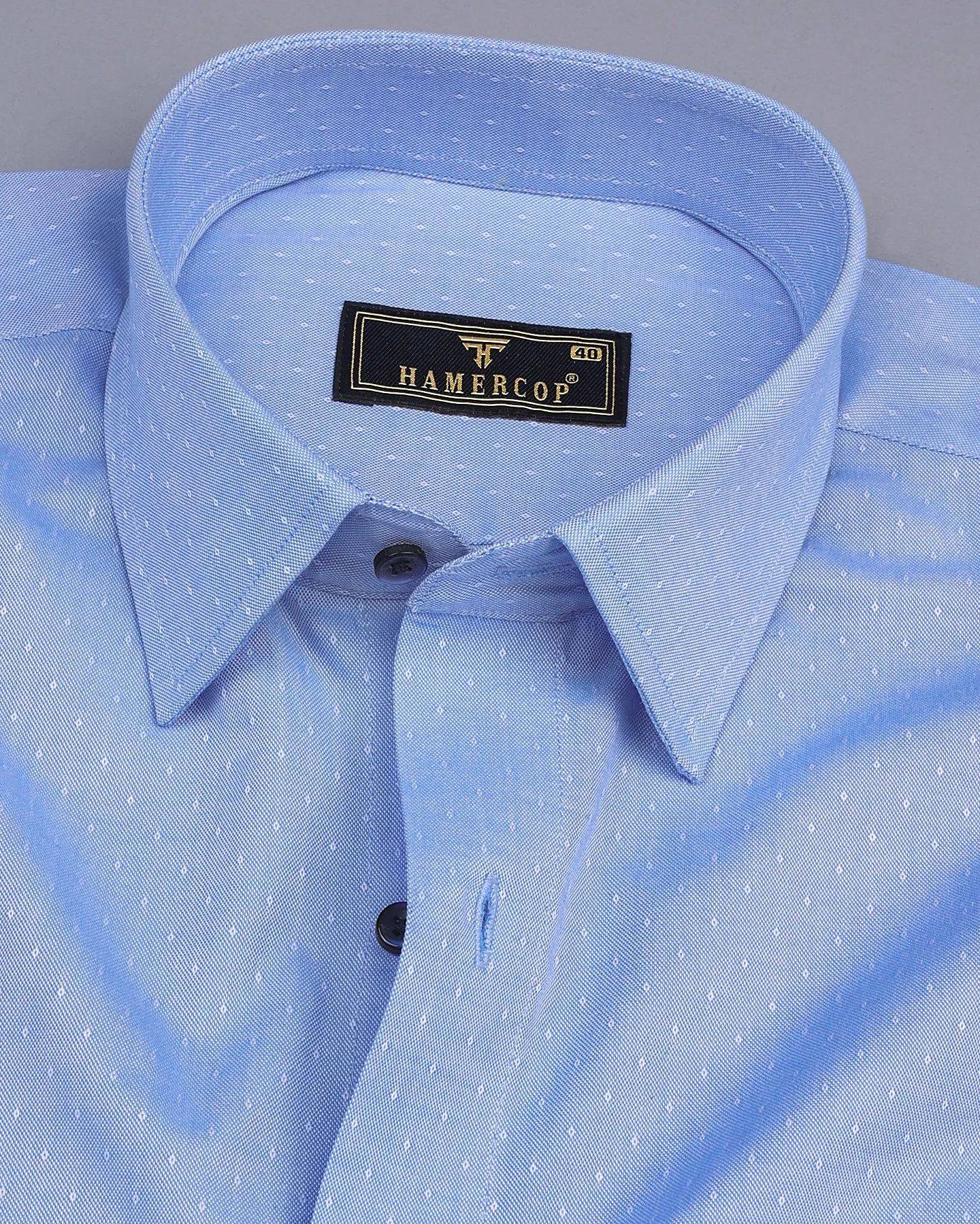 SkyBlue With Micro Diamond Shaped Dobby Cotton Formal Shirt