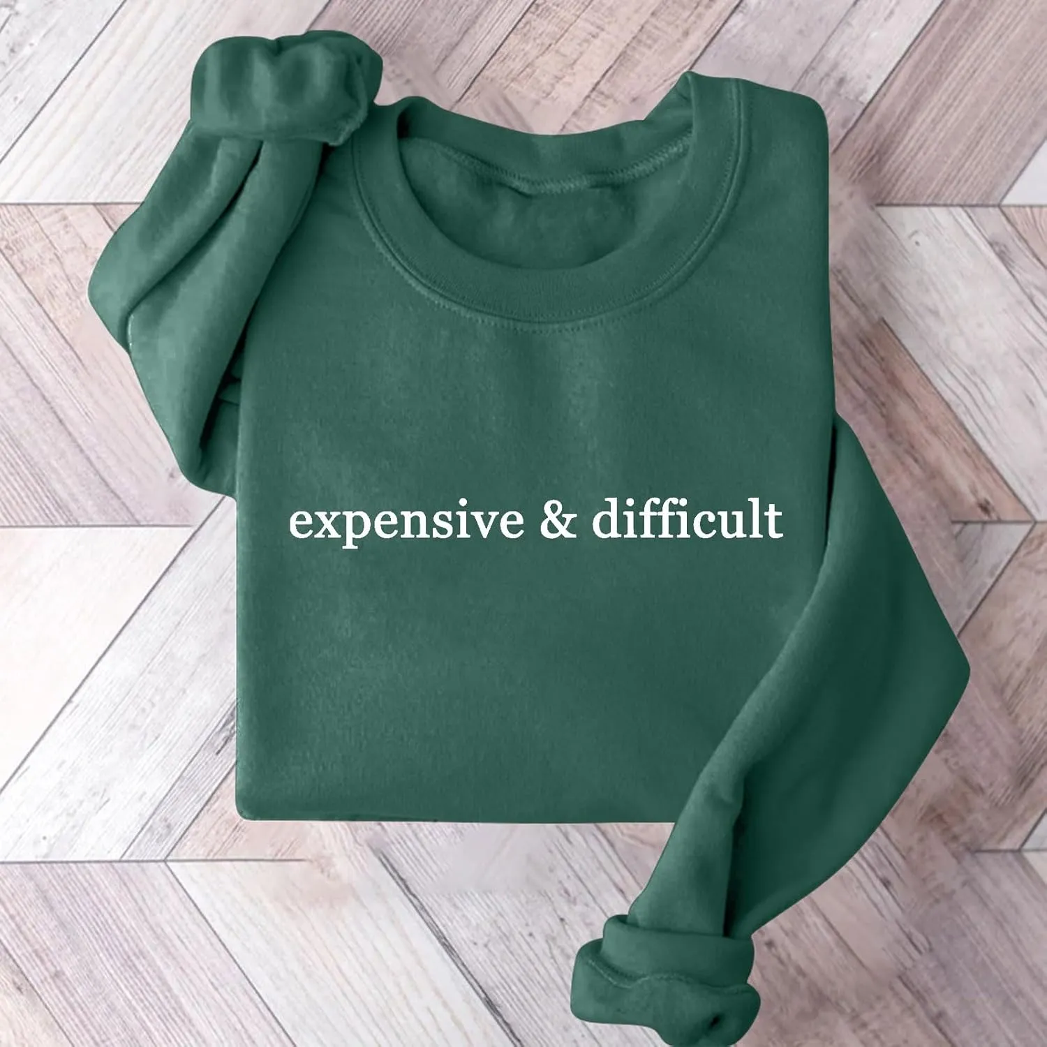 Sweatshirts for Women Funny Expensive and Difficult Graphic Pullover Sweaters Casual Long Sleeve Crew Neck Shirts