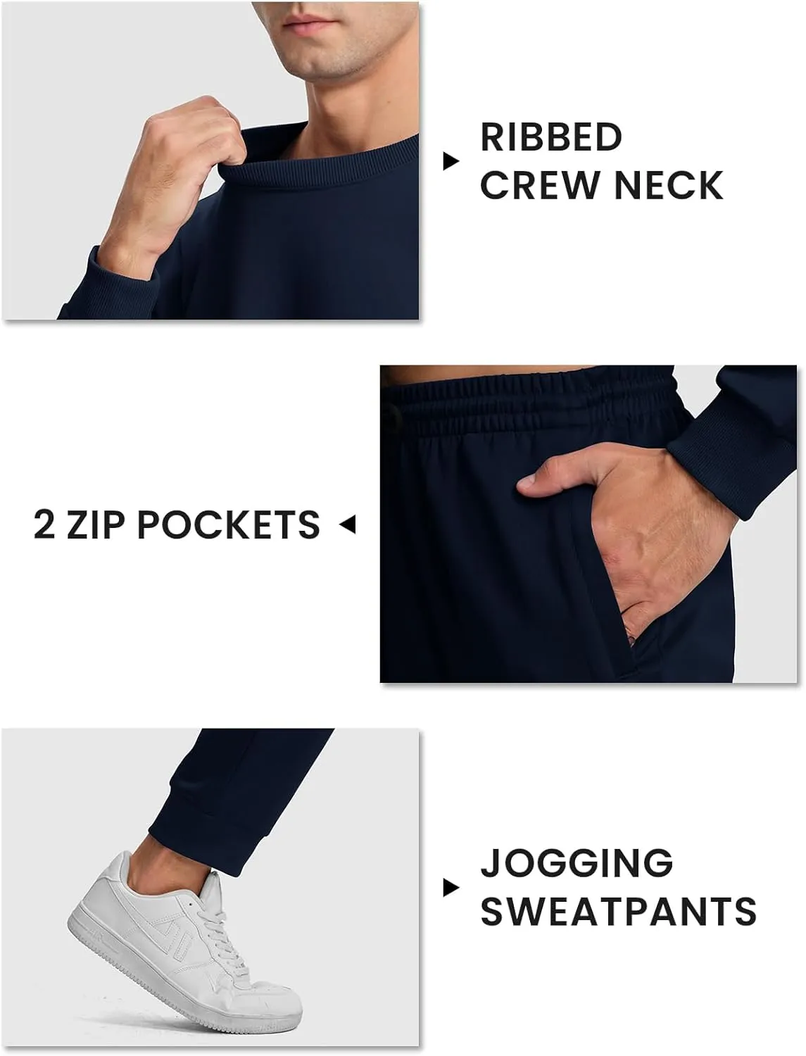 TBMPOY Mens Sweatsuits Tracksuits 2 Piece Set Jogging Outfits Long Sleeve Shirts Jogger Pants Sweat Track Suits Casual