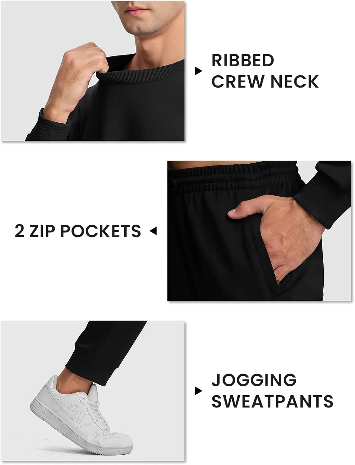TBMPOY Mens Sweatsuits Tracksuits 2 Piece Set Jogging Outfits Long Sleeve Shirts Jogger Pants Sweat Track Suits Casual