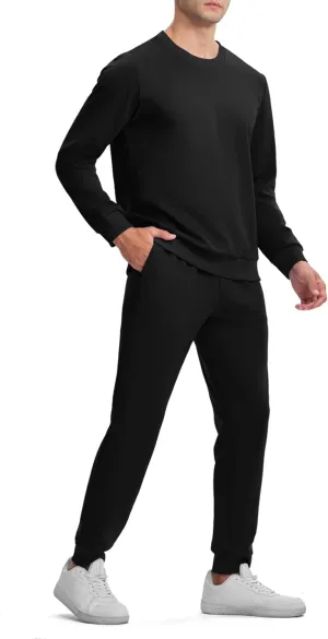 TBMPOY Mens Sweatsuits Tracksuits 2 Piece Set Jogging Outfits Long Sleeve Shirts Jogger Pants Sweat Track Suits Casual