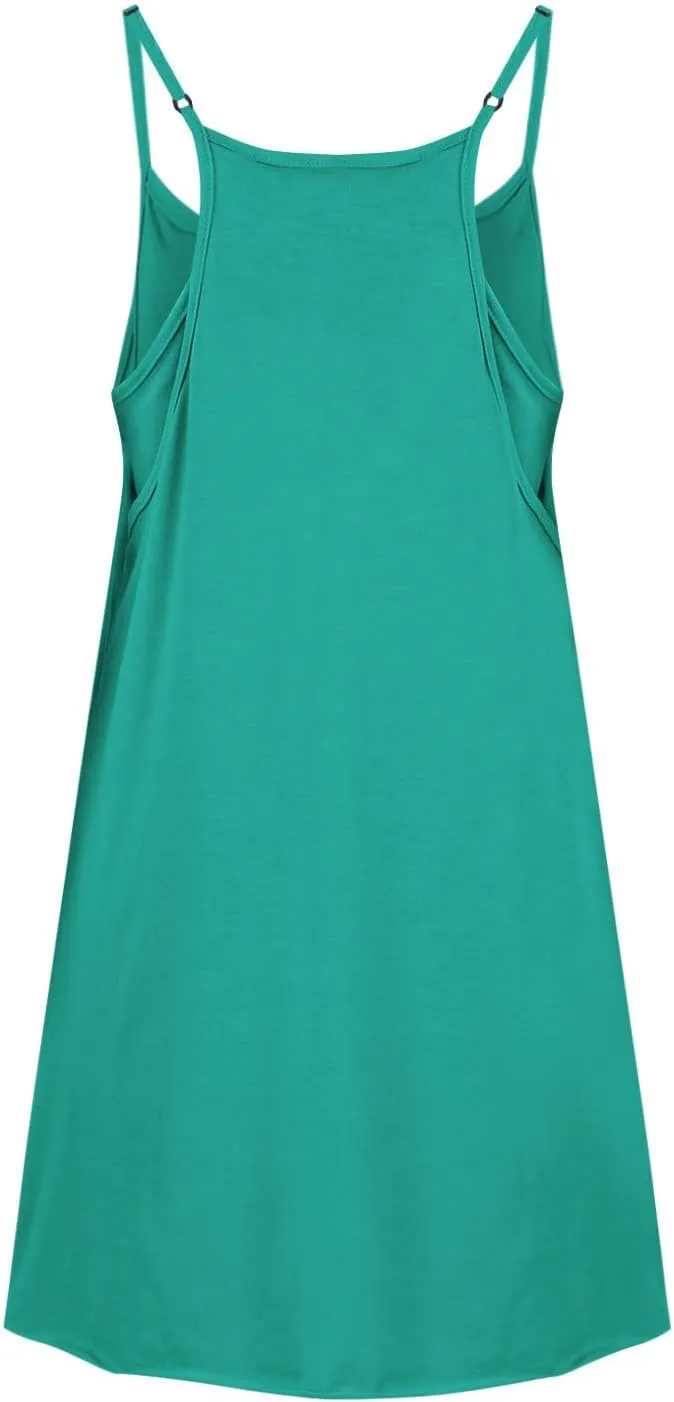 Tennis Summer Dress for Women Casual Sleeveless Spaghetti Strap with Pockets Sundress Workout Mini Tennis Athletic Golf Dress