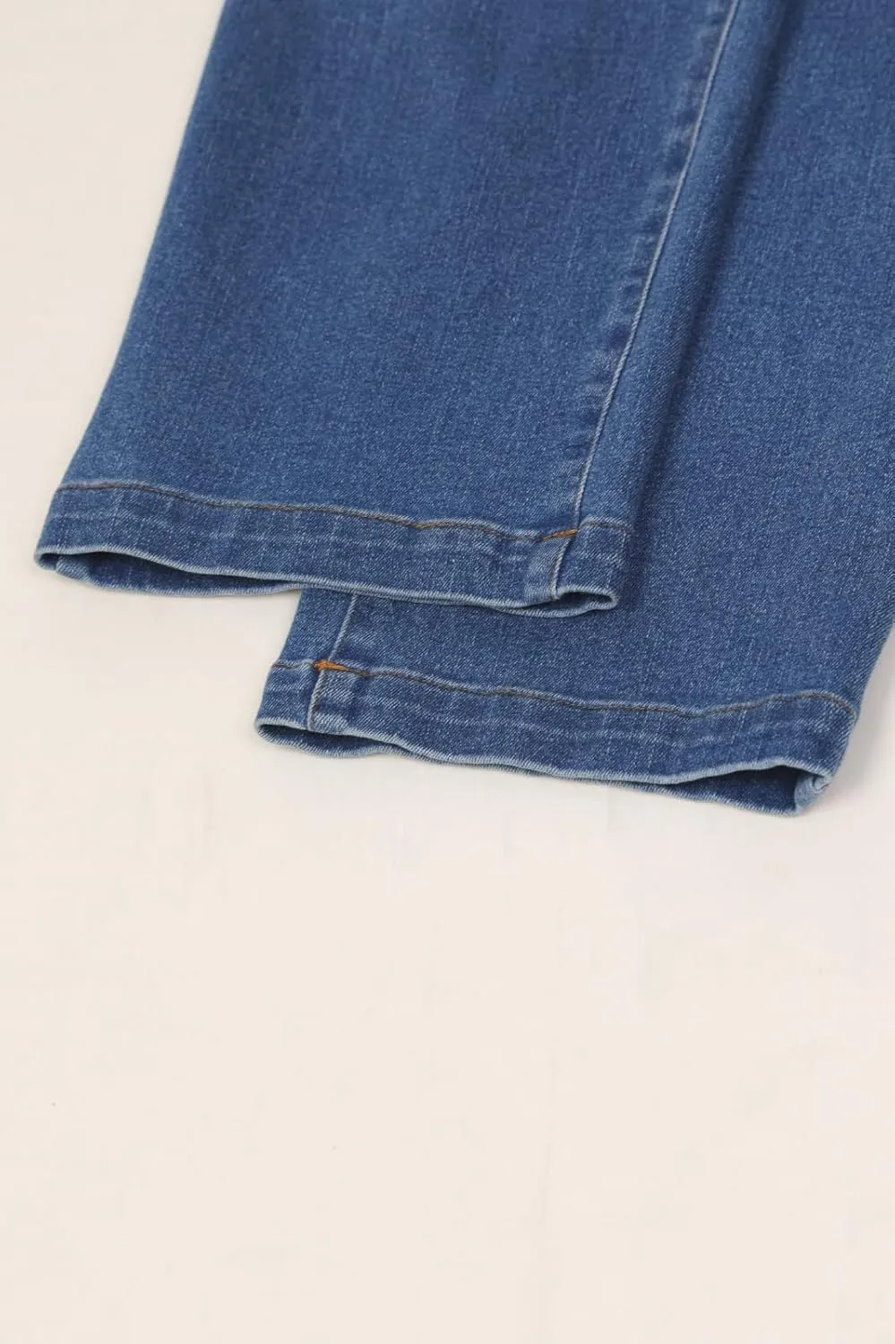 ThCreasa Womens Casual Elastic Waist Pull On Jeans Lightweight Drawstring Denim Pants