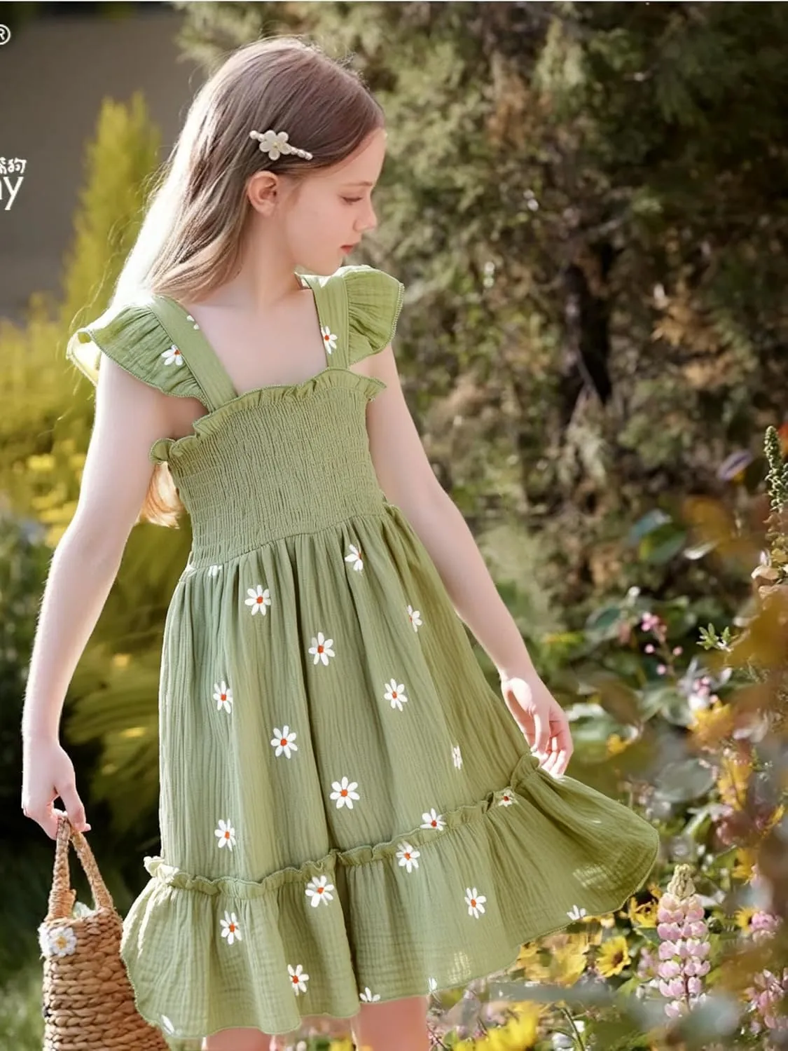 Toddler Baby Girls Dress Floral Embroidered Boho Sleeveless Beach Butterfly Sundress