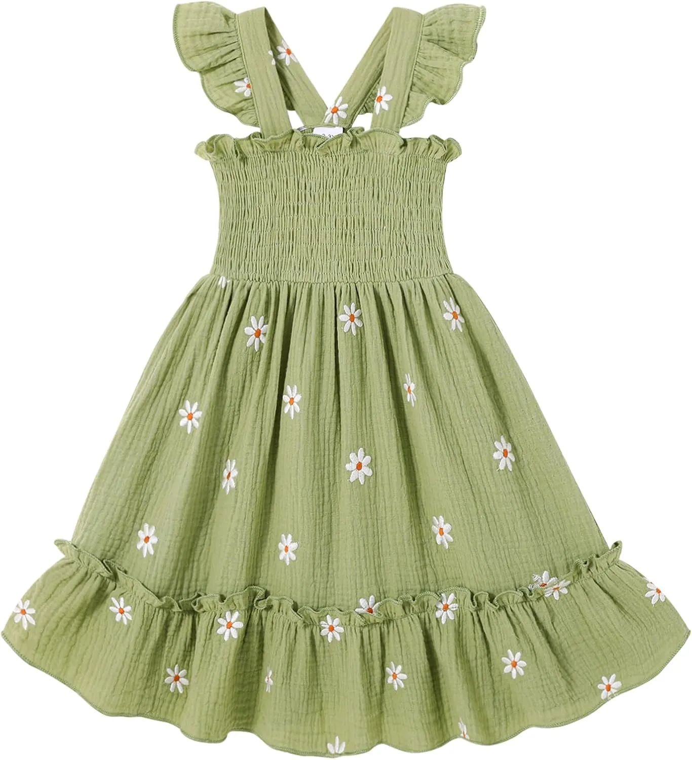 Toddler Baby Girls Dress Floral Embroidered Boho Sleeveless Beach Butterfly Sundress