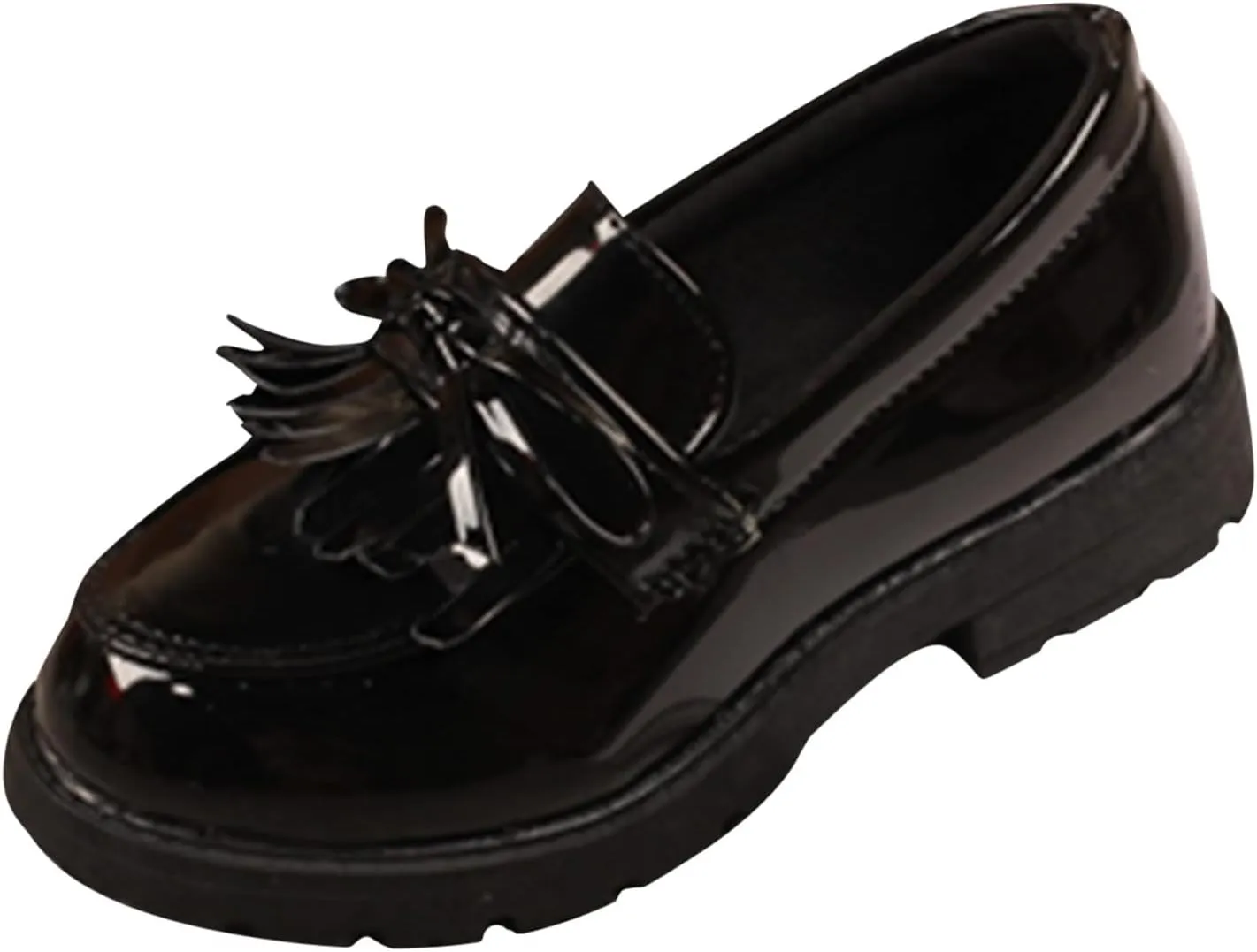 Toddler Boys Girls Dress Shoes Comfort Lace-Up 𝐎xford School Slip On Leather Tassel Bow School Dress Shoes Loafer 𝐅lats