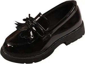 Toddler Boys Girls Dress Shoes Comfort Lace-Up 𝐎xford School Slip On Leather Tassel Bow School Dress Shoes Loafer 𝐅lats
