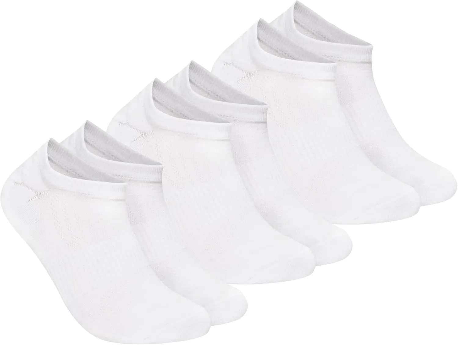 True Classic Moisture Wicking No Show Socks for Men - Athletic Socks, Pack of 3, White, L