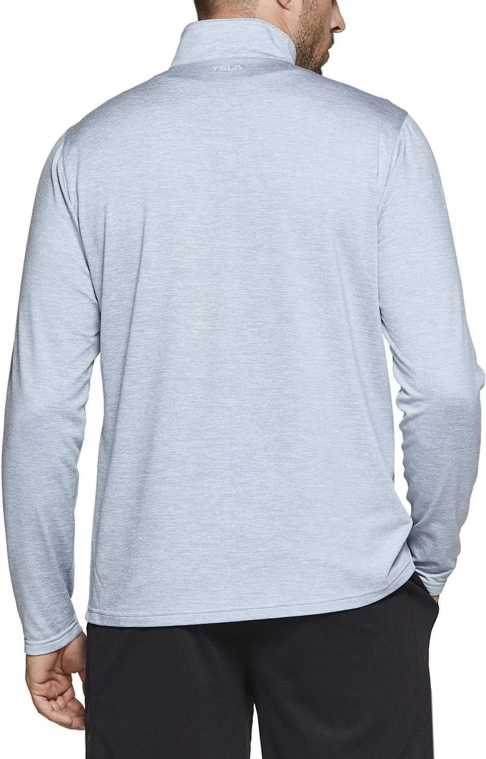 TSLA Men's Quarter Zip Thermal Pullover Shirts, Winter Fleece Lined Lightweight Running Sweatshirt