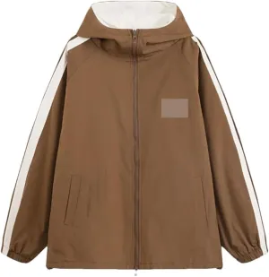 Vsadsau Hooded Jackets Men Spring Hip Hop Two Side Wear Coat Streetwear Loose Casual Jackets