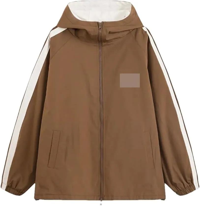 Vsadsau Hooded Jackets Men Spring Hip Hop Two Side Wear Coat Streetwear Loose Casual Jackets
