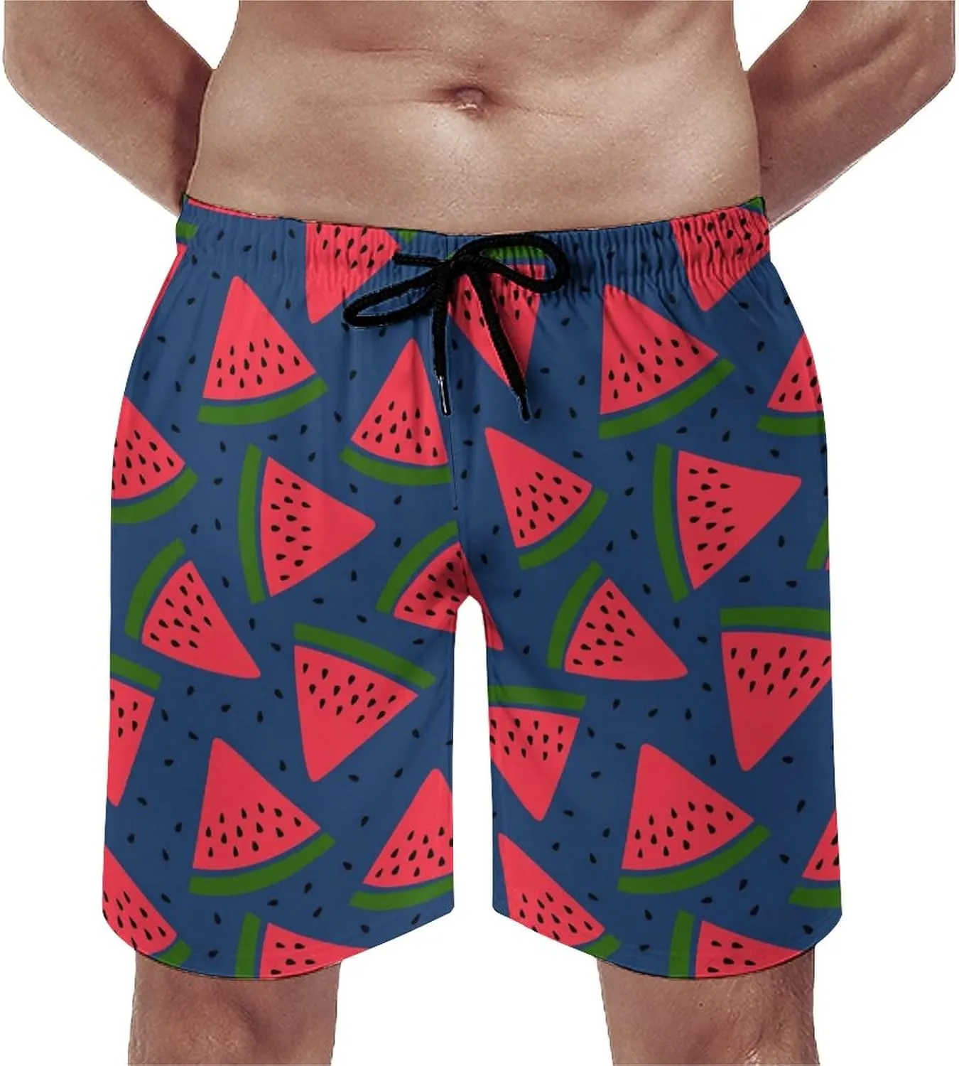 Watermelon Pattern Men's Beach Shorts Swim Trunks Quick Dry Casual Beach Pants