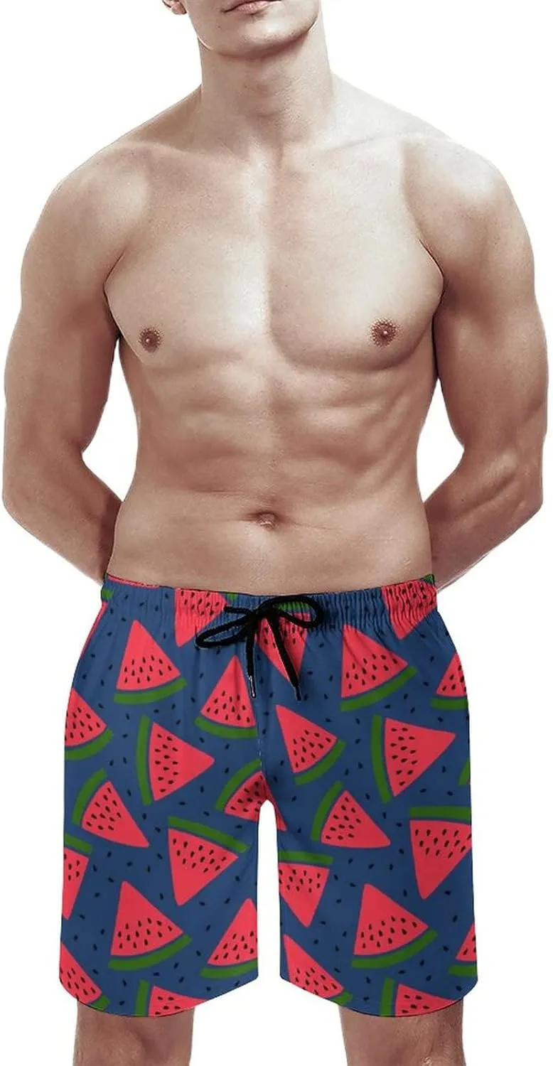 Watermelon Pattern Men's Beach Shorts Swim Trunks Quick Dry Casual Beach Pants