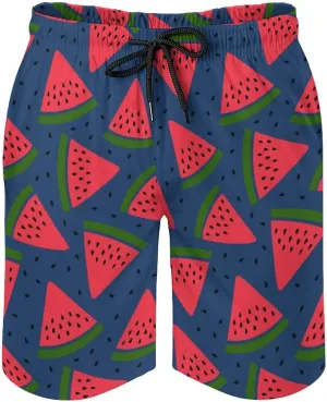 Watermelon Pattern Men's Beach Shorts Swim Trunks Quick Dry Casual Beach Pants