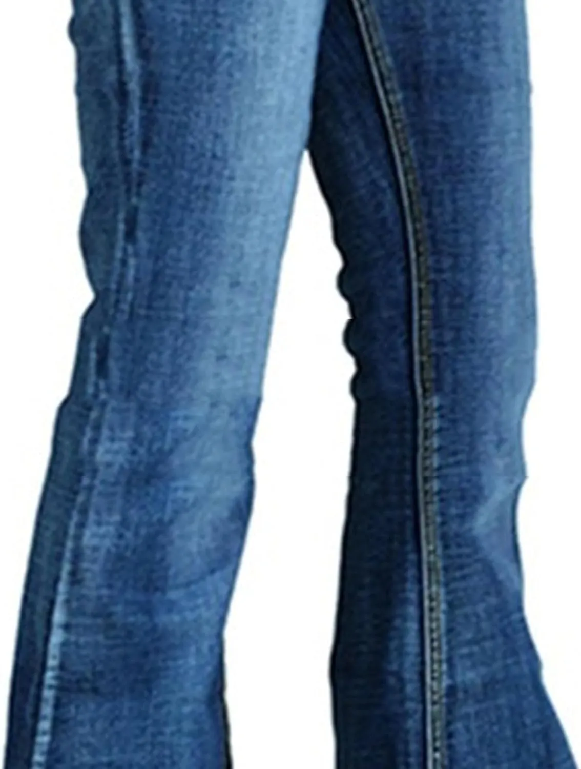 Western Jeans for Women Flare Mid Waist Bell Stretch Slim Denim Pants Length Stretchy Denim Trousers