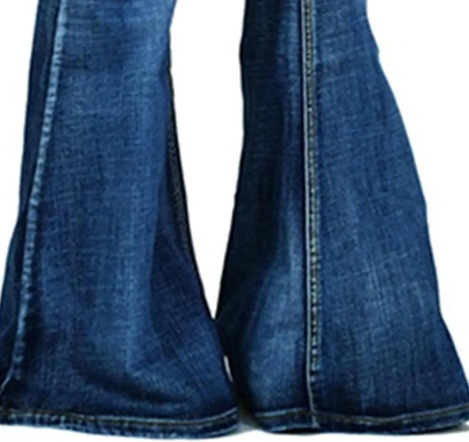 Western Jeans for Women Flare Mid Waist Bell Stretch Slim Denim Pants Length Stretchy Denim Trousers