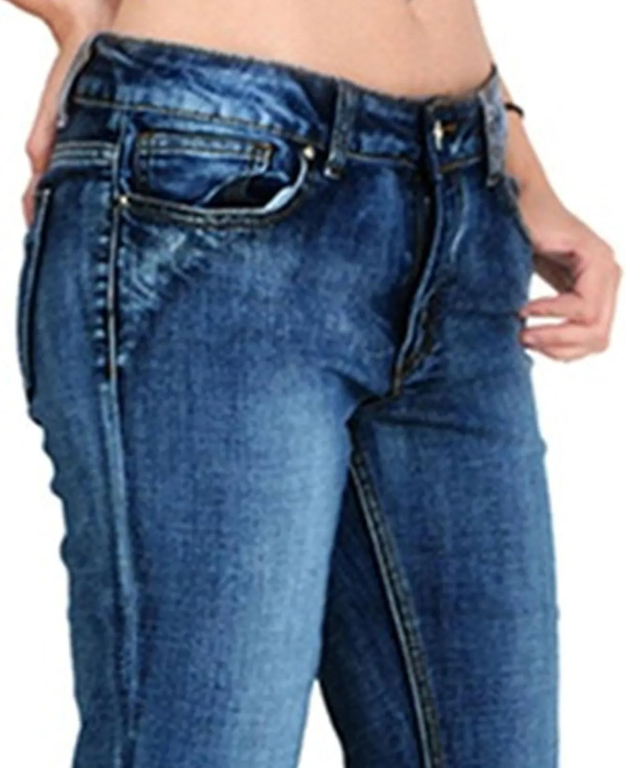 Western Jeans for Women Flare Mid Waist Bell Stretch Slim Denim Pants Length Stretchy Denim Trousers