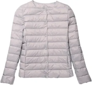 Women Duck Down Jacket Ultra Light Slim Short Coat Autumn Winter Thin Puffer Jacket