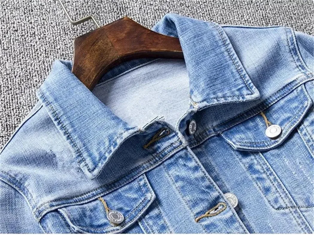 Women Fashion Spring Autumn Denim Jacket Loose Jeans Female Outerwear Single Breasted Cowboy Tops