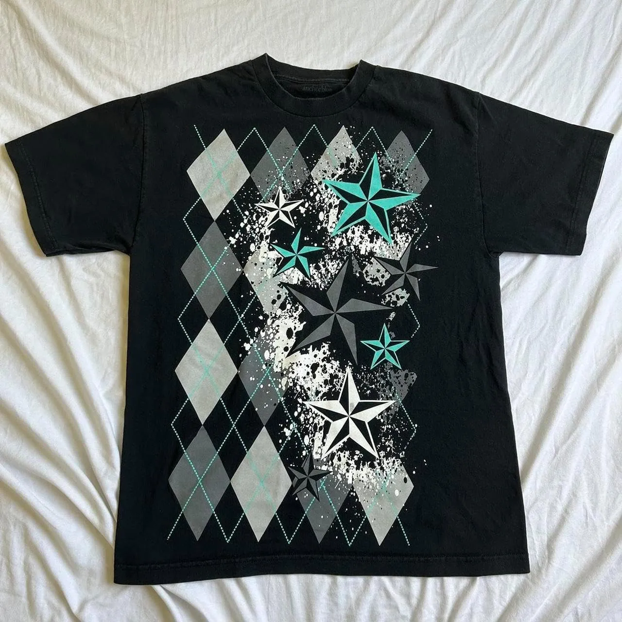 Women Graphic Grunge Shirts Loose Fit Gothic Punk Tees Y2k Emo Clothes Teen Girls Baggy T Shirts 2000s Vintage Tops