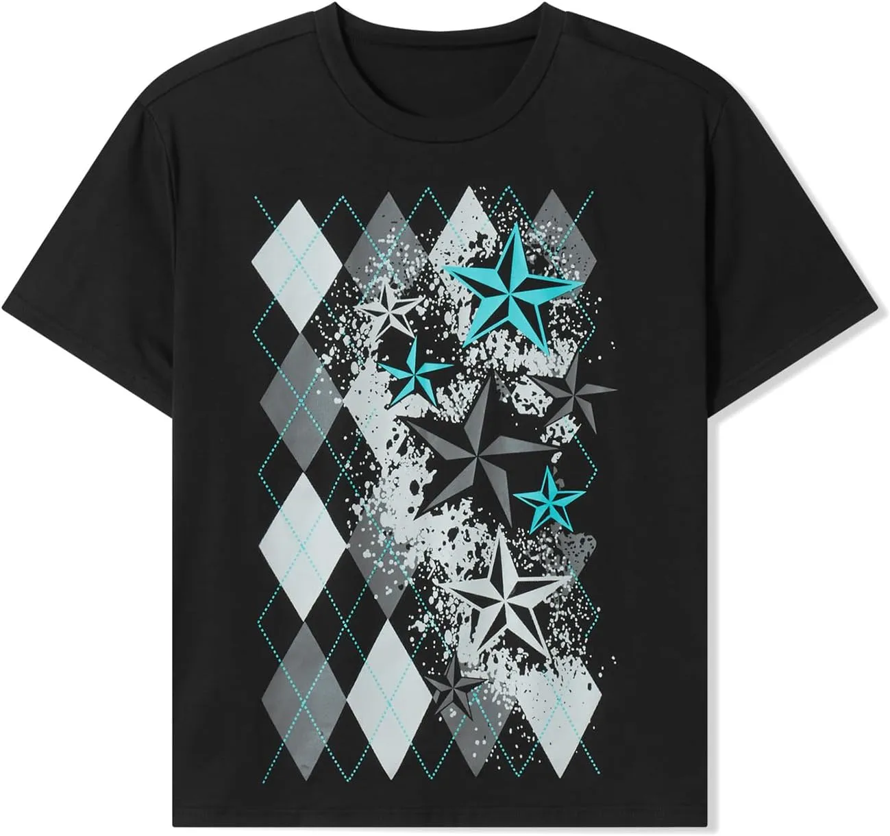 Women Graphic Grunge Shirts Loose Fit Gothic Punk Tees Y2k Emo Clothes Teen Girls Baggy T Shirts 2000s Vintage Tops