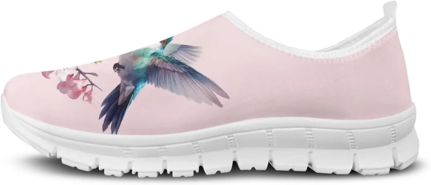 Women Hummingbird Running Shoes Breathable Mesh Non Slip Walking Sneakers Business Slip On Work Flats