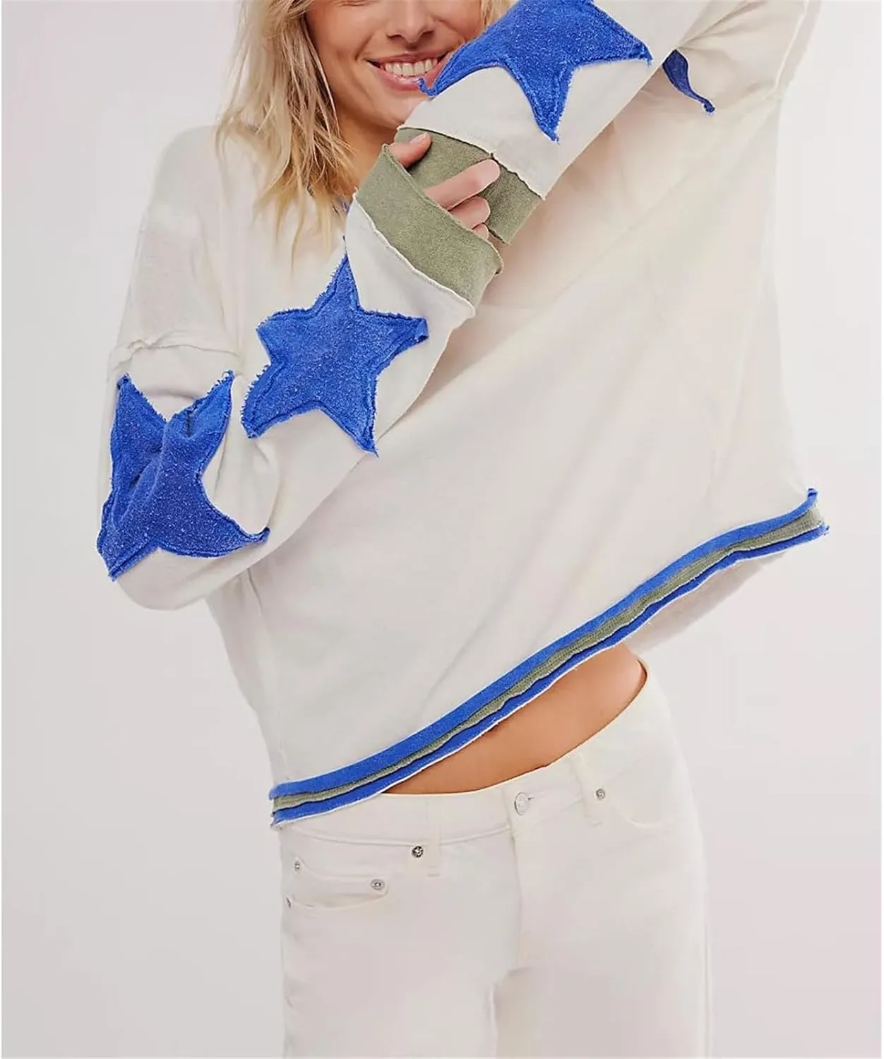 Women Oversized Graphic Sweatshirt Y2k Long Sleeve Vintage Crewneck Shirt Top Drop Shoulder Sweater Pullover