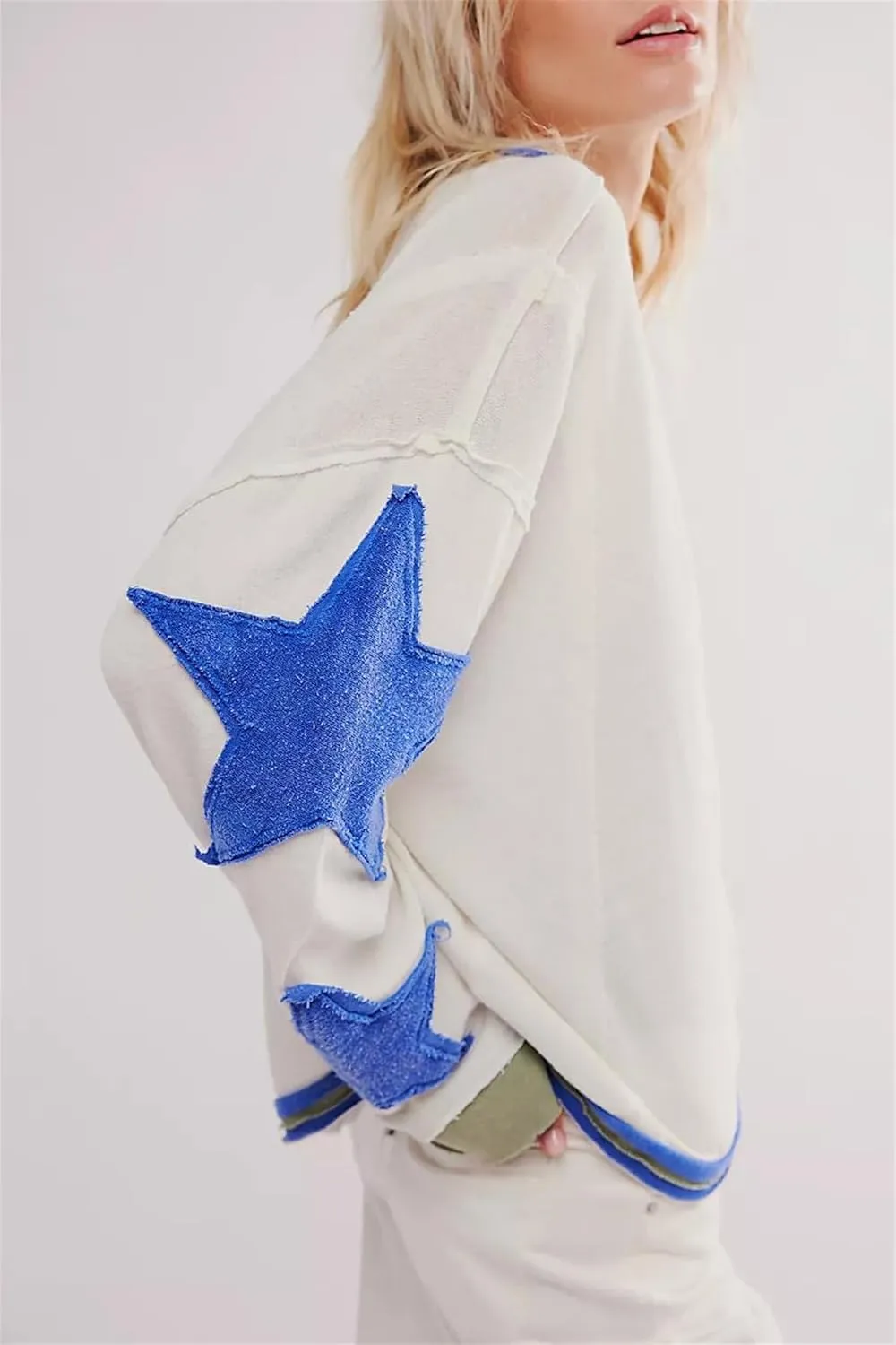 Women Oversized Graphic Sweatshirt Y2k Long Sleeve Vintage Crewneck Shirt Top Drop Shoulder Sweater Pullover