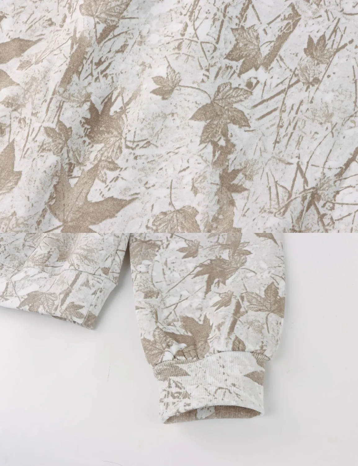 Womens Camo Off The Shoulder Sweatshirt Maple Leaf Print One Shoulder Sweatshirts Long Sleeve Loose Fleece Pullover