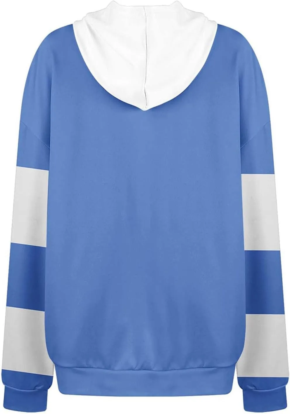 Women's Color Block Hoodie Sweatshirt Casual Long Sleeve Drawstring Jacket Sweater with Pockets Loose Fit Fall Coat