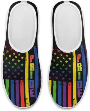 Women's Fashion American Flag Sneakers Lightweight Slip On Walking Comfortable Casual Athletic Travel Shoes