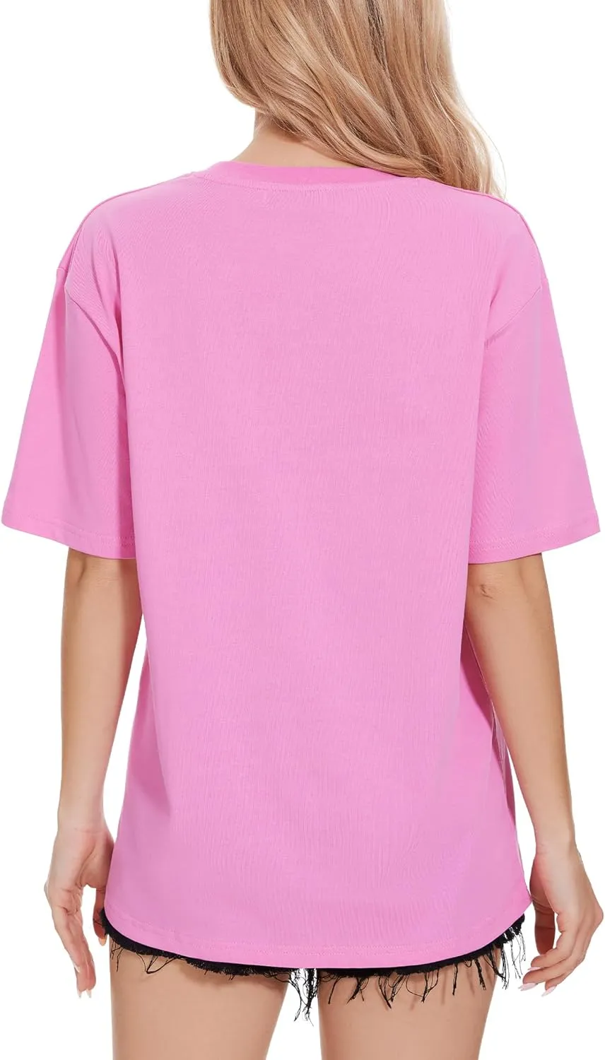 Women's Heart Graphic Tees 2025 Summer Tops Cute Cotton Casual Short Sleeve Crewneck T Shirts