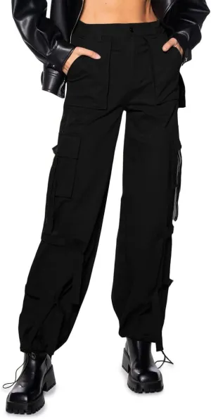 Women's High Waisted Cargo Pants Straight Wide Leg Pants Casual Pants 6 Pockets Combat Military Trousers