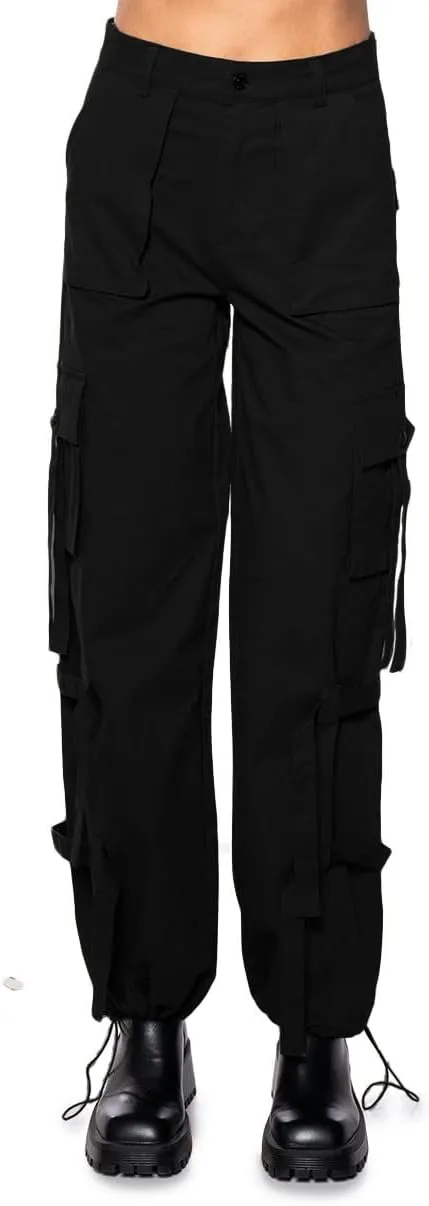 Women's High Waisted Cargo Pants Straight Wide Leg Pants Casual Pants 6 Pockets Combat Military Trousers