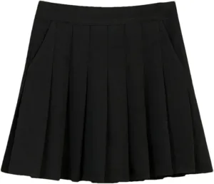 Women's High-Waisted Skirt with Pockets  Fashionable Mini Pleated School Uniform Casual Lightweight Golf Skirt