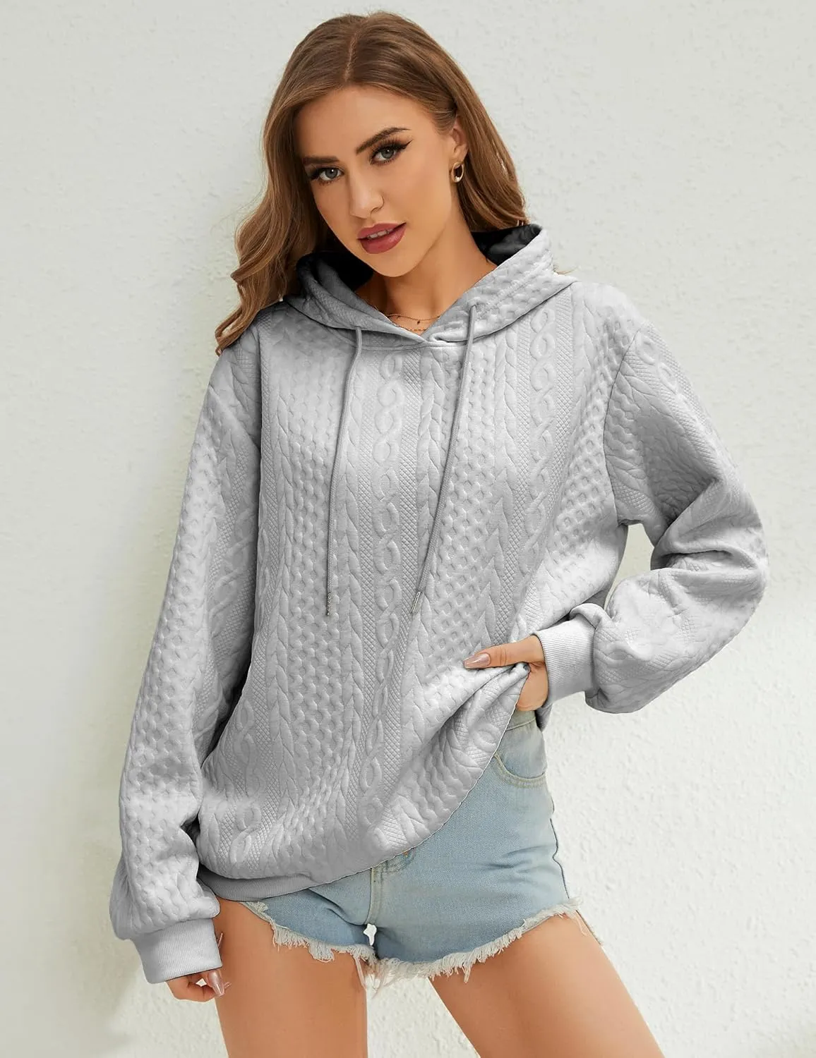 Women's Hoodie Fashion Warm Sweatshirt Casual Loose Hooded Oversized Outerwear